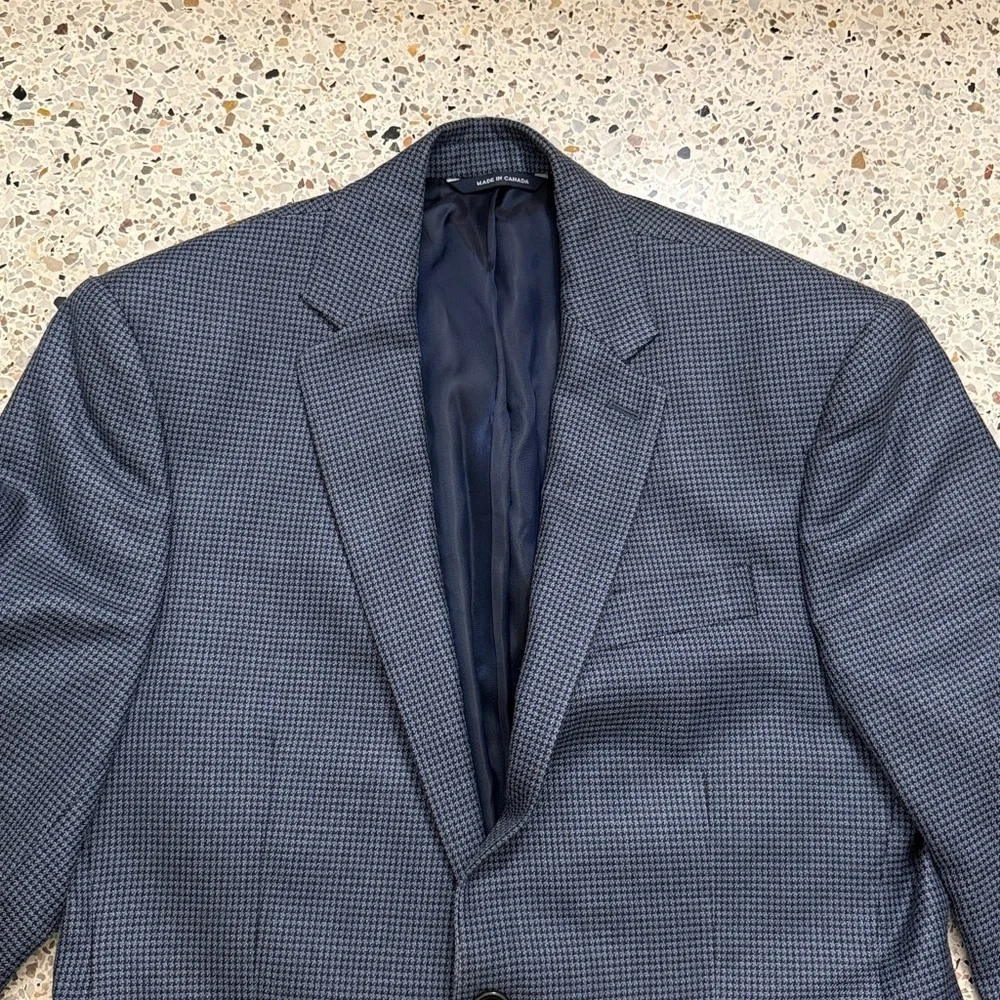 Ralph Lauren silk wool blend blazer jacket navy blue Dillards 36R sports coat